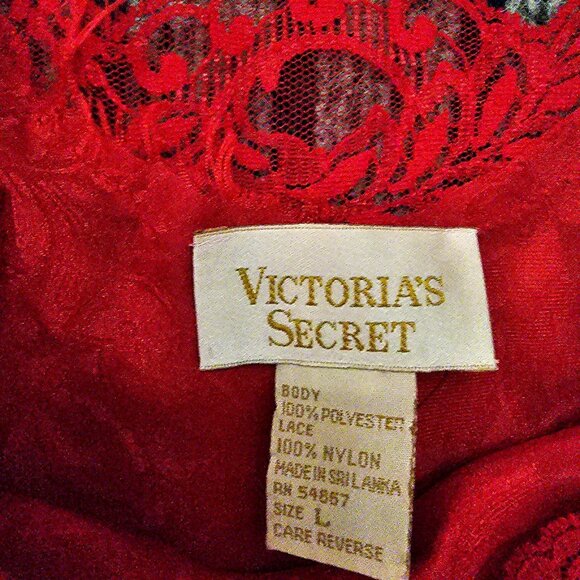 Victorias Secret Red Lace Nightgown L - Picture 3 of 9